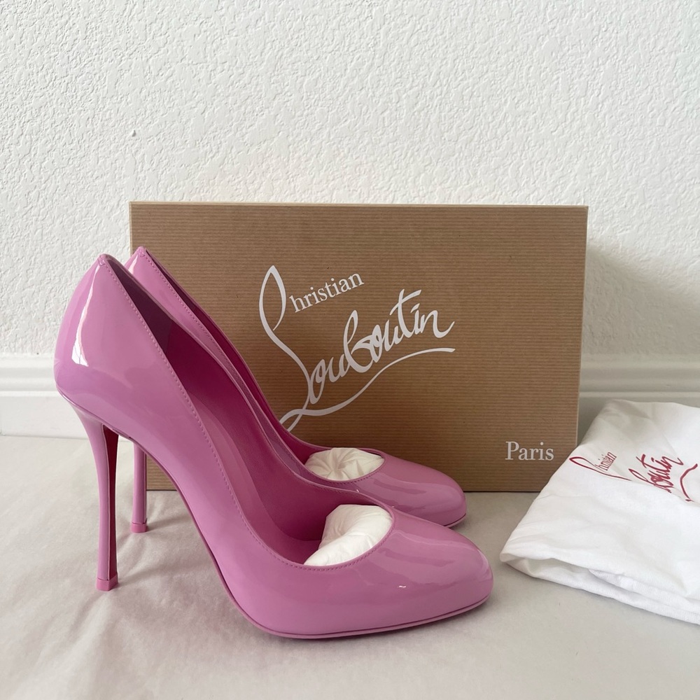 NEW Christian Louboutin Dolly Patent Red Sole Pumps Sz38